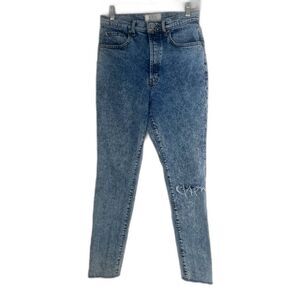 We The Free Stonewash Acid Ripped Knee Raw Hem High Rise Skinny Jeans‎ Size 29